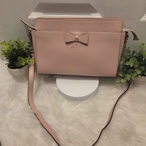 Kate Spade Soft Pink Crossbody Bag with Bow Accent